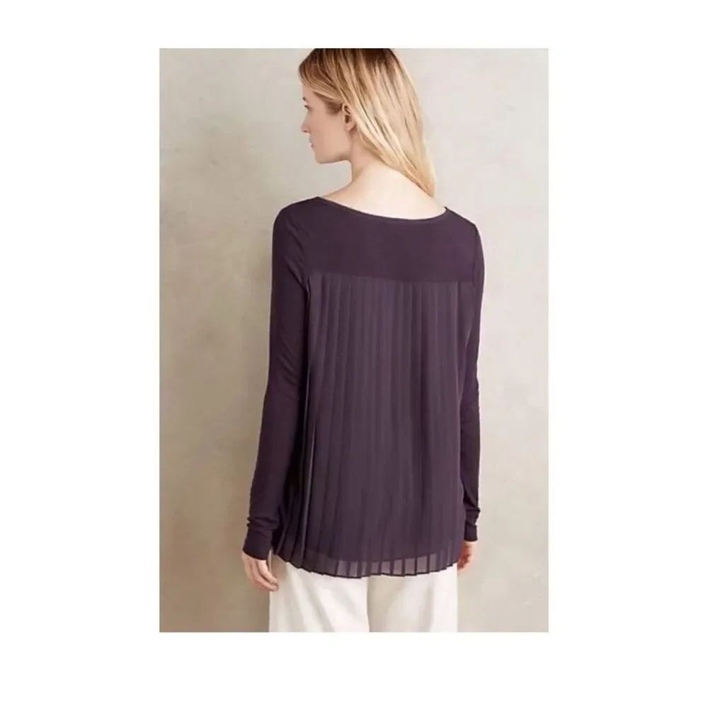 Bordeaux Anthro Anly burgundy Pleated Top